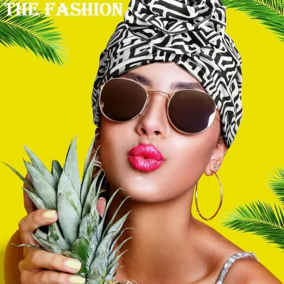8 Pcs Women Turban Head Wraps for Women African Pattern Knot  display picture 2